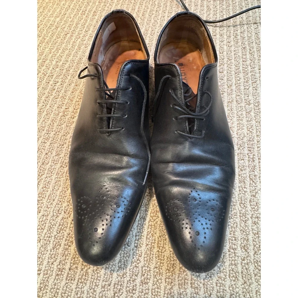 Rudy's Paris black Leather Cap Toe Oxford Dress Shoes Lace Up Formal Business‎